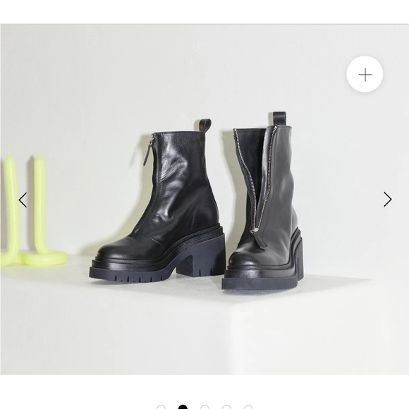 Black Leather Ankle Boots - Picture 1 of 3
